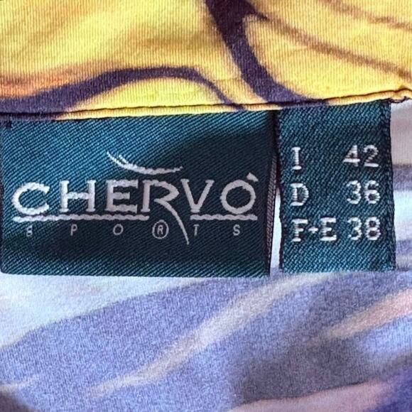 Chervò Sport Women’s Zip Jacket US Sz 6 Purple Yellow Marble Print Stretch Golf - Picture 7 of 10
